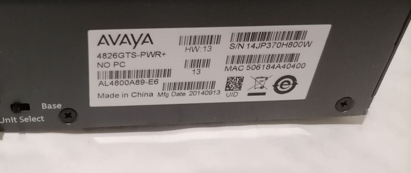 🔥 Switch / Commutateur Avaya 4826GTS-PWR+ 24 Ports Gigabit + Routage ⚡  Avaya   