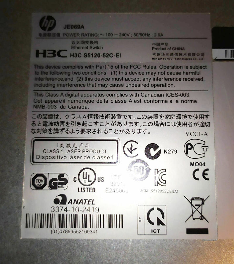 Switch HP A5120-48G EI Switch w2 JE069A Testé Et En Bon Etat  HP   