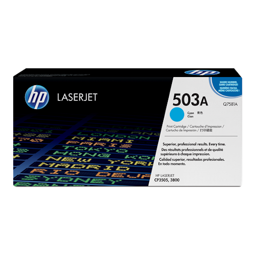 Toner HP LaserJet 503A Q7581A Original Neuf Cyan 6000 Pages HP 3800 CP3505  HP   