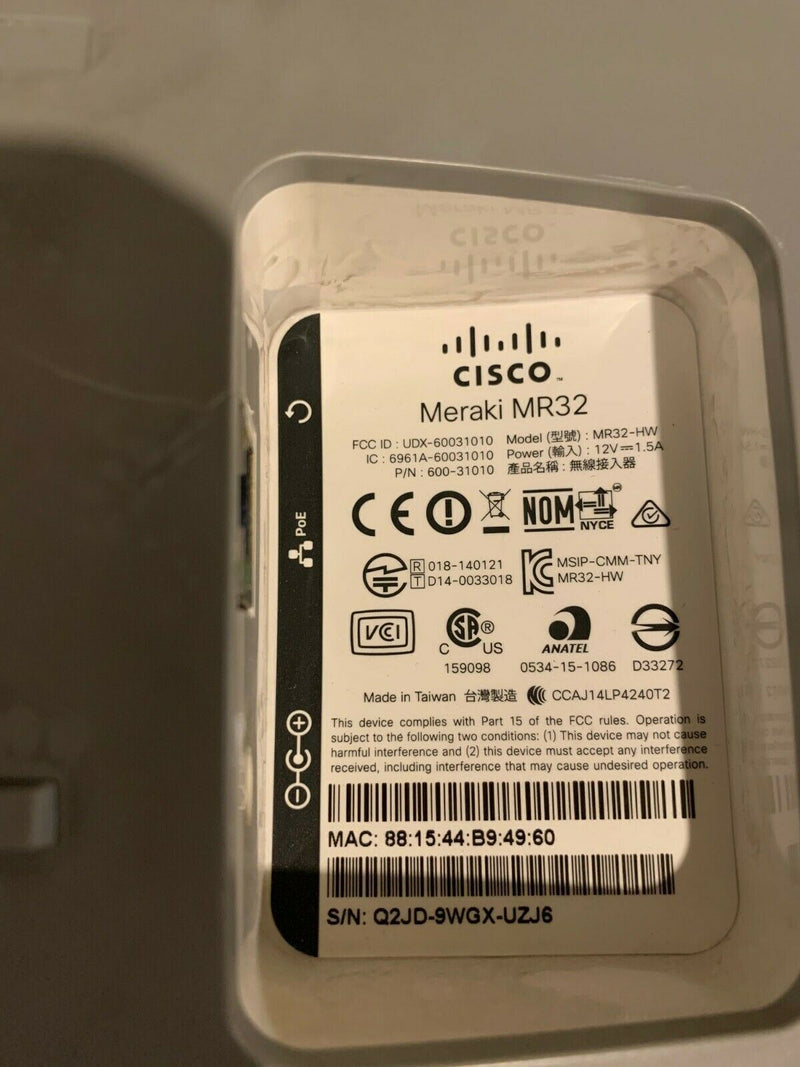 📡 Point d'Accès CISCO Meraki MR32 - WiFi Professionnel PoE Cloud-managé 🌐  Cisco   