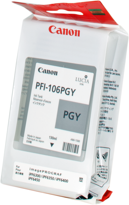 🖨️ Cartouche d'encre CANON PFI-106PGY Original Neuf Gris Date: 08/2017 🖨️ Canon