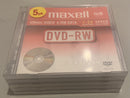 🔥 Lot de 5 DVD-RW Maxell 4,7 Go 1-2x Neufs -DVD Réinscriptibles 💿 IT And Office