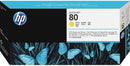 ✨Tête d’impression jaune et dispositif de nettoyage HP 80 C4823A 08/2015 Neuf ✅ HP
