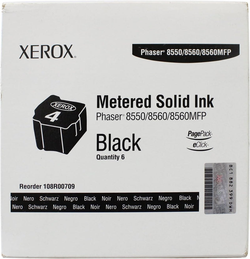 🖨️ Encre Solide Xerox 108R00709 Noire Metered - Pack 6 Bâtonnets 15000 Pages ⚫ IT And Office